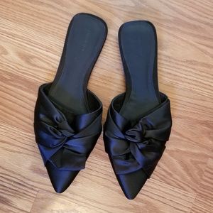 {F21} Black Satin Slides (Reposh)
